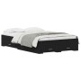 Bed with drawers engineered wood black oak 120x190 cm by , Beds and slatted bases - Ref: Foro24-3333980, Price: 199,88 €, Dis...
