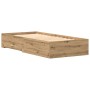 Artisan Oak Bed Frame 100x200 cm Crafted Wood by , Beds and slatted bases - Ref: Foro24-3333982, Price: 129,45 €, Discount: %
