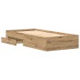 Artisan Oak Bed Frame 100x200 cm Crafted Wood by , Beds and slatted bases - Ref: Foro24-3333982, Price: 129,45 €, Discount: %