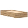 Artisan Oak Bed Frame 100x200 cm Crafted Wood by , Beds and slatted bases - Ref: Foro24-3333982, Price: 129,45 €, Discount: %