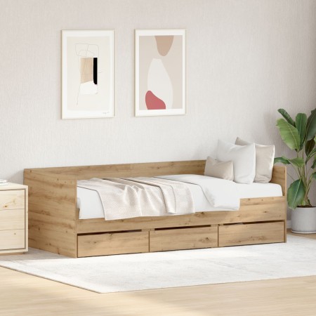 Handgefertigtes Ausziehbett aus Eiche Qualität Holz 90 x 200 cm Langlebig | Foro24.es | Tu tienda online para hogar, jardín y más Foro24.es