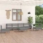 Gartenmöbel-Set 7-teilig aus massivem grauem Kiefernholz von vidaXL, Gartensets - Ref: Foro24-3082549, Preis: 301,58 €, Rabat...