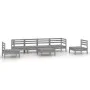 Gartenmöbel-Set 7-teilig aus massivem grauem Kiefernholz von vidaXL, Gartensets - Ref: Foro24-3082549, Preis: 301,58 €, Rabat...