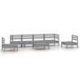 Gartenmöbel-Set 7-teilig aus massivem grauem Kiefernholz von vidaXL, Gartensets - Ref: Foro24-3082549, Preis: 305,53 €, Rabat...