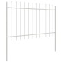 Garden fence with spearhead white steel 3.4x1.2 m by , fence panels - Ref: Foro24-3334041, Price: 123,12 €, Discount: %