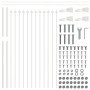 Garden fence with spearhead white steel 3.4x1.2 m by , fence panels - Ref: Foro24-3334041, Price: 123,12 €, Discount: %