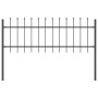 Garden fence with spearhead gray steel 10.2x0.6 m by , fence panels - Ref: Foro24-3334108, Price: 266,61 €, Discount: %