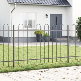 Garden fence with gray steel arch 13.6x1.2 m by , fence panels - Ref: Foro24-3334156, Price: 388,75 €, Discount: %