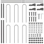 Garden fence with gray steel arch 13.6x1.2 m by , fence panels - Ref: Foro24-3334156, Price: 388,75 €, Discount: %