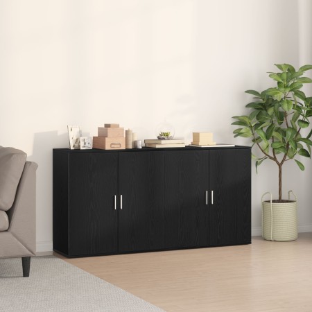 2 pcs Black Oak Sideboards 79x38x80 cm Wood made by , Sideboards - Ref: Foro24-3334310, Price: 182,38 €, Discount: %