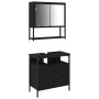 2-teiliges Badmöbel-Set aus schwarzem Eichenholz von , Badezimmermöbel - Ref: Foro24-3334321, Preis: 100,76 €, Rabatt: -5%%
