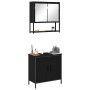 2-teiliges Badmöbel-Set aus schwarzem Eichenholz von , Badezimmermöbel - Ref: Foro24-3334324, Preis: 105,38 €, Rabatt: -5%%