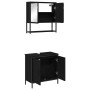 2-teiliges Badmöbel-Set aus schwarzem Eichenholz von , Badezimmermöbel - Ref: Foro24-3334324, Preis: 105,38 €, Rabatt: -5%%