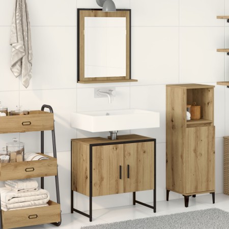 Juego de Mueble de Baño de 2 Piezas en Roble Artesanal de Madera Elaborada de , Muebles de baño - Ref: Foro24-3334328, Precio...