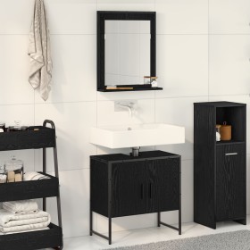 Conjunto de Gabinetes de Baño de 2 Piezas en Madera de Ingeniería Negro Roble de , Muebles de baño - Ref: Foro24-3334329, Pre...
