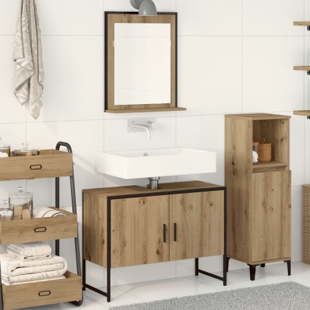 2-teiliges Badmöbel-Set aus handwerklichem Eichenholz | Foro24.es | Tu tienda online para hogar, jardín y más Foro24.es