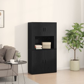 Comprar Alacena Negro Roble 80x33x150 cm Madera