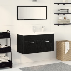 Conjunto de Muebles de Baño de 3 Piezas Roble Negro Madera Resistente de , Muebles de baño - Ref: Foro24-3334339, Precio: 274...