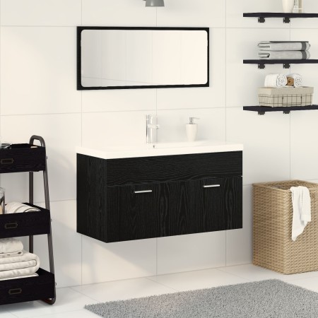 3-Piece Bathroom Furniture Set Black Oak Resistant Wood by , Bathroom furniture - Ref: Foro24-3334339, Price: 274,68 €, Disco...