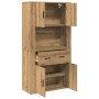 Artisan Eiche Highboard 80x33x150 cm Massivholz | Foro24.es | Tu tienda online para hogar, jardín y más Foro24.es