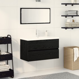 Badezimmermöbel aus schwarzer Eiche Set aus