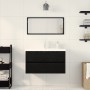 Black Oak Bathroom Furniture Set Crafted Wood, Set of 2 Pieces of Black Oak Crafted Wood Bathroom Furniture by , Bathroom fur...
