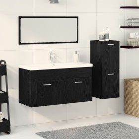 4-Piece Black Oak and Manufactured Wood Bathroom Furniture Set by , Bathroom furniture - Ref: Foro24-3334353, Price: 394,12 €...