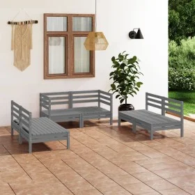 6-piece solid pine wood garden furniture set in gray. by vidaXL, Garden sets - Ref: Foro24-3082554, Price: 317,01 €, Discount: %