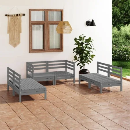 Gartenmöbel-Set 6-tlg. aus massivem Kiefernholz grau von vidaXL, Gartensets - Ref: Foro24-3082554, Preis: 317,01 €, Rabatt: %