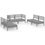 Gartenmöbel-Set 6-tlg. aus massivem Kiefernholz grau von vidaXL, Gartensets - Ref: Foro24-3082554, Preis: 317,01 €, Rabatt: %