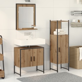 3-Piece Bathroom Furniture Set in Balanced Wood Artisan Oak by , Bathroom furniture - Ref: Foro24-3334358, Price: 155,85 €, D...