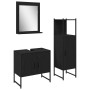 3-Piece Bathroom Cabinet Set in Black Engineered Wood by , Bathroom furniture - Ref: Foro24-3334359, Price: 146,00 €, Discoun...