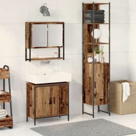 3-Piece Bathroom Furniture Set in Old Wood and Engineered Wood by , Bathroom furniture - Ref: Foro24-3334360, Price: 186,98 €...