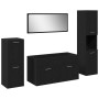 4-Piece Bathroom Furniture Set Black Oak Recycled Wood by , Bathroom furniture - Ref: Foro24-3334363, Price: 200,19 €, Discou...