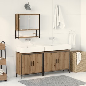Conjunto de Muebles de Baño de 3 Piezas en Roble Artisan de Madera Ingenierizada de , Muebles de baño - Ref: Foro24-3334365, ...