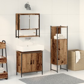 Conjunto de Muebles de Baño de 3 Piezas en Madera Vieja y Madera Ingenierizada de , Muebles de baño - Ref: Foro24-3334367, Pr...