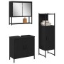 3-teiliges Badmöbel-Set aus schwarzem Holzwerkstoff von , Badezimmermöbel - Ref: Foro24-3334369, Preis: 158,00 €, Rabatt: -5%%