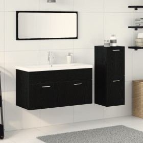 4-teiliges Badmöbel-Set aus schwarzer Eiche aus Industrieholz von , Badezimmermöbel - Ref: Foro24-3334370, Preis: 316,27 €, R...