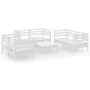 Garden furniture set 7 pieces solid white pine wood by vidaXL, Garden sets - Ref: Foro24-3082588, Price: 393,78 €, Discount: %