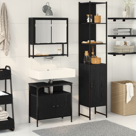 3-teiliges Badmöbel-Set aus schwarzem Eichenholz | Foro24.es | Tu tienda online para hogar, jardín y más Foro24.es