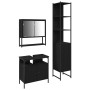 3-Piece Bathroom Furniture Set in Black Oak Engineered Wood by , Bathroom furniture - Ref: Foro24-3334372, Price: 178,15 €, D...