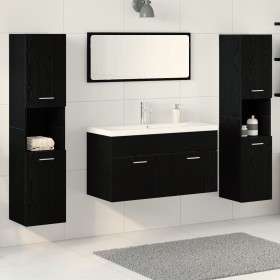 5-Piece Bathroom Furniture Set Black Oak Crafted Wood by , Bathroom furniture - Ref: Foro24-3334373, Price: 407,96 €, Discoun...