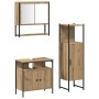3-teiliges Badmöbel-Set aus handgefertigter Eiche aus bearbeitetem Holz von , Badezimmermöbel - Ref: Foro24-3334377, Preis: 1...