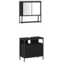 3-teiliges Badmöbel-Set aus schwarzer Eiche, Holzwerkstoff von , Badezimmermöbel - Ref: Foro24-3334378, Preis: 155,78 €, Raba...