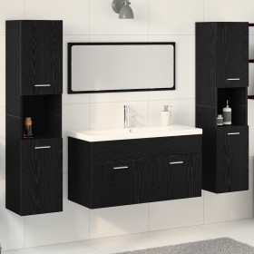 Juego de Muebles de Baño de 5 Piezas en Roble Negro de Madera Elaborada de , Muebles de baño - Ref: Foro24-3334379, Precio: 4...