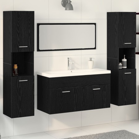 5-teiliges Badmöbel-Set aus schwarzem Eichenholz von , Badezimmermöbel - Ref: Foro24-3334379, Preis: 474,90 €, Rabatt: %