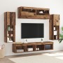 8 Piece TV Wall Unit with LED Old Wood Crafted Wood by , TV Furniture - Ref: Foro24-3334380, Price: 329,08 €, Discount: %