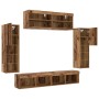 8 Piece TV Wall Unit with LED Old Wood Crafted Wood by , TV Furniture - Ref: Foro24-3334380, Price: 329,08 €, Discount: %