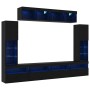 8-teilige TV-Einheiten mit LED, schwarzer Eiche, Holz von guter Qualität | Foro24.es | Tu tienda online para hogar, jardín y más Foro24.es