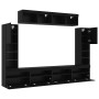 8 Piece TV Units with LED Black Oak Good Quality Wood by , TV Furniture - Ref: Foro24-3334382, Price: 353,53 €, Discount: %